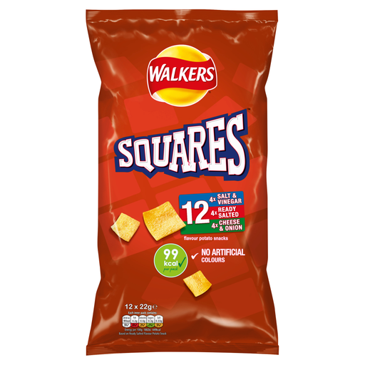 Walkers Squares Variety, 12 × 22 g