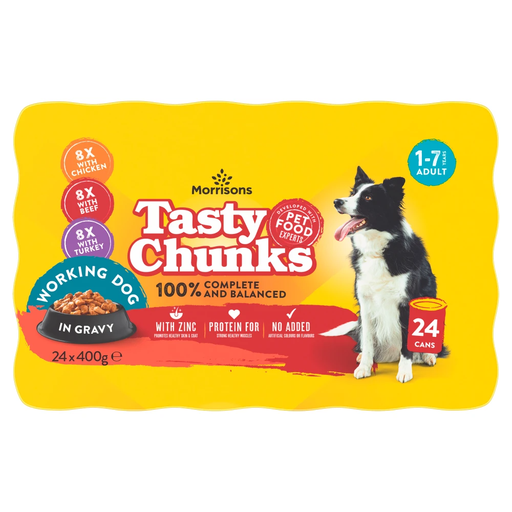 Morrisons Working Dog Tasty Chunks in Gravy 24 x 400g