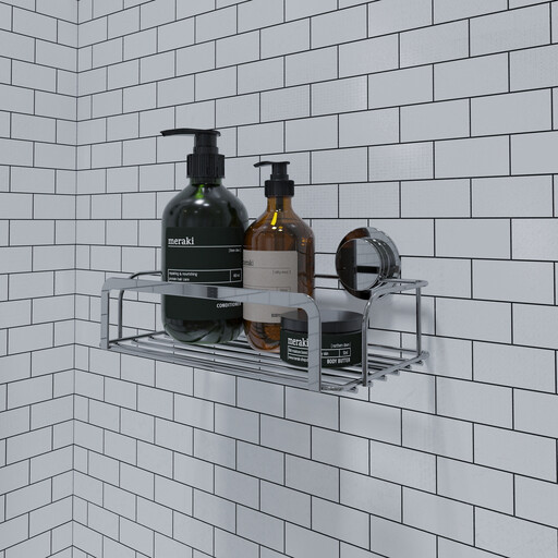 Croydex Stick 'n' Lock Shower Caddy - Chrome