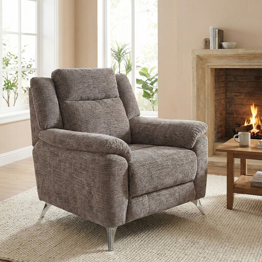 Armchair Monroe in stone brown fabric