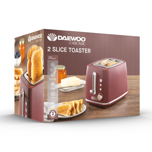 DAEWOO Cascade 2 Slice Toaster in Ruby Red