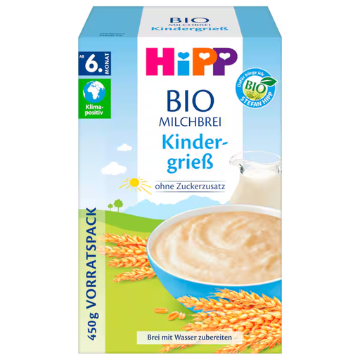 HiPP Organic Milk & Semolina Porridge for Babies 6+ Months