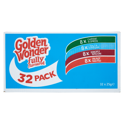 Golden Wonder Variety Crisps Box, 32 × 25 g