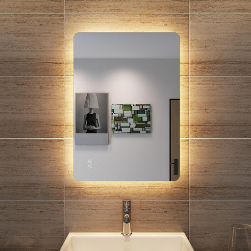 SONNI LED Badspiegel 50x70 cm mit Touch-Steuerung
