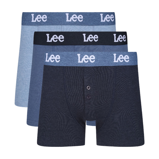 LEE TRUNKS BUTTON FLY BONNER-MEDIUM/LIGHT/DARK DENIMS-XL