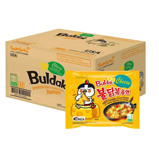 Samyang Buldak Hot Chicken Ramen with Cheese Flavor 5 x 8 x 140g