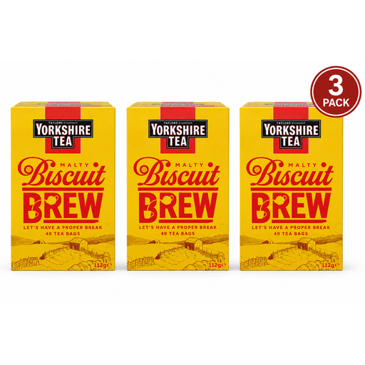 Yorkshire Tea Biscuit Brew 饼干风味红茶袋泡茶，40 袋，112g（3 包）