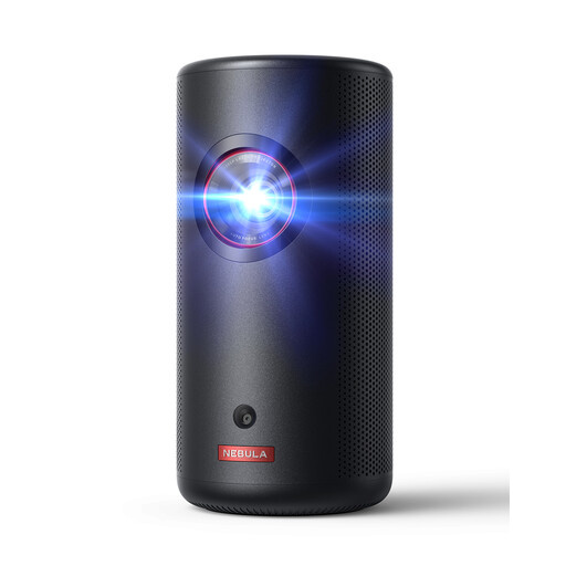 Soundcore Nebula Capsule 3 Mini Laser portable projector held in a hand