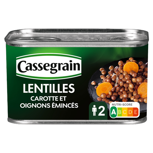 CASSEGRAIN Prepared lentils with carrots and onions 265 g