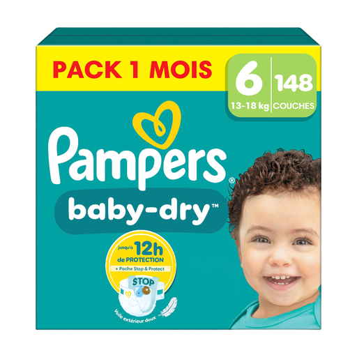Pampers Baby Dry Pack 1 Mois Taille 6 148 couches