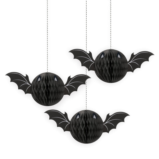 Halloween Bat Honeycomb Hanging Decorations, Pack of 3