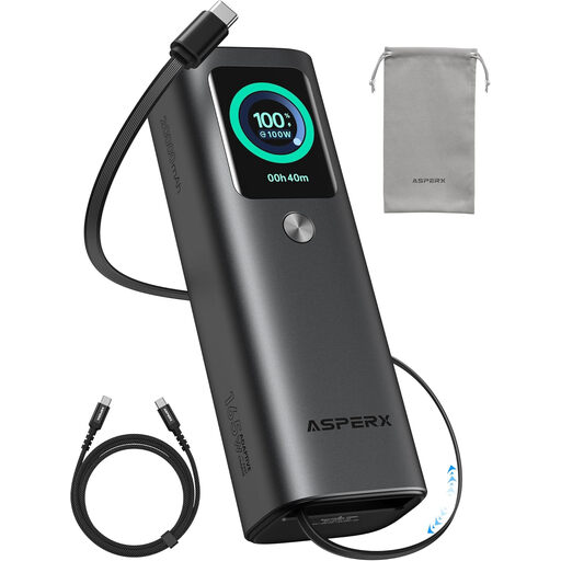 AsperX 165W 20,000mAh 笔记本电脑移动电源（自带伸缩线）