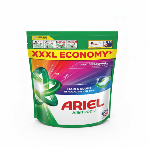 Ariel Laundry Detergent Pods – Colour All-in-1 | 50 Washes