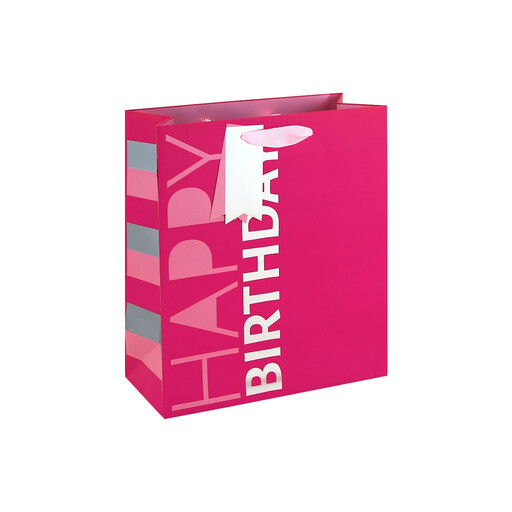 Pink Happy Birthday Gift Bag Medium