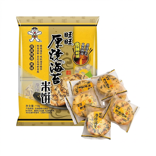 WANT WANT Thick Roasted Seaweed Rice Crackers 118g