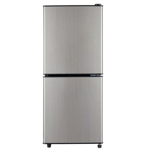 Two-door fridge, 106 L, E energy rating, 46 L freezer compartment, silver