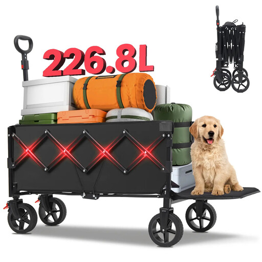 Faltbarer Bollerwagen mit 226,8L Kapazit?t und 100 KG Traglast