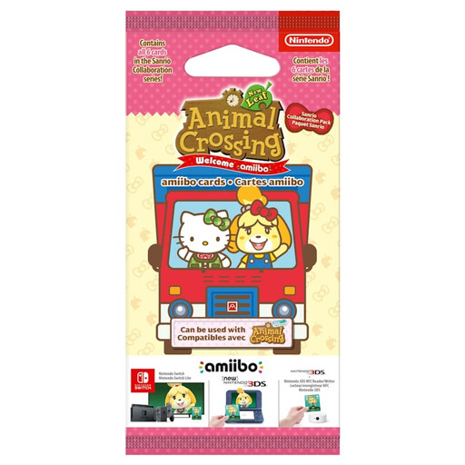 Nintendo Animal Crossing: New Leaf Welcome Amiibo in collaboration with Sanrio 6-pack of multicolored amiibo cards