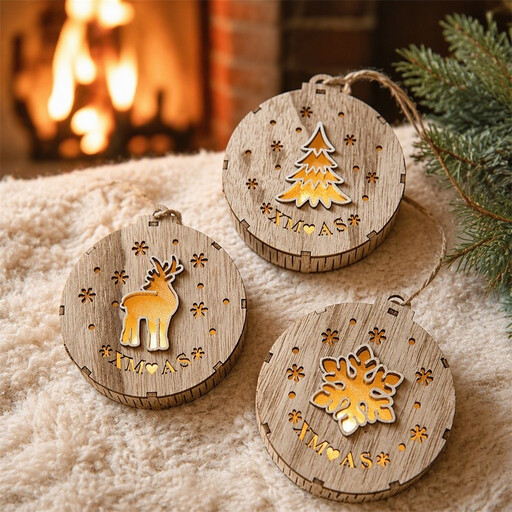 Huacan set of 3 Christmas decorations