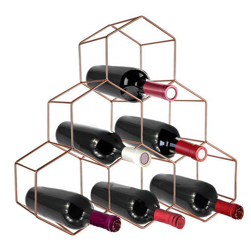 Maison by Premier Minimalist 6 Botttle Copper Finish Wine Rack