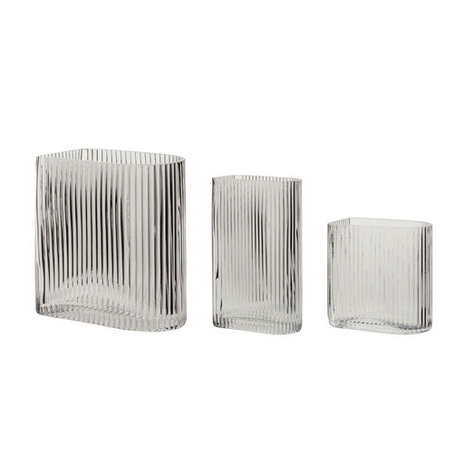 Lot de 3 Vases Elements en verre transparent