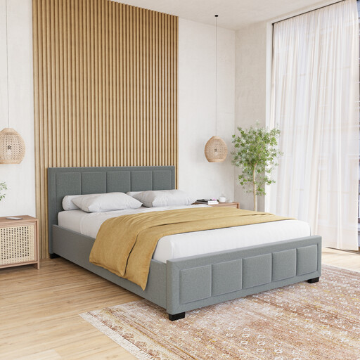 Vida Designs Bed Frame Vanita Fabric Dark Grey King