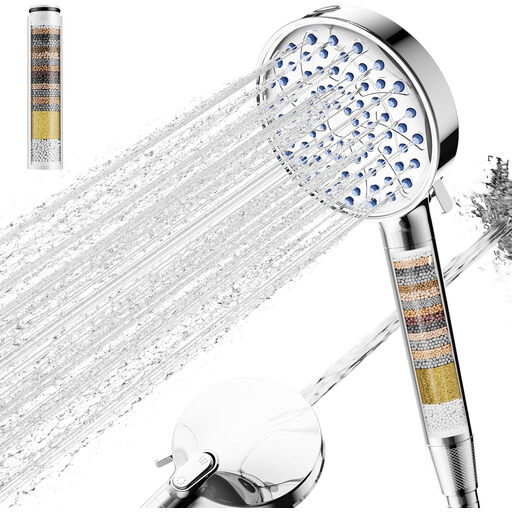 Cobbe Shower Head with Filter, High Pressure Shower Head and Hose, 7 Spray Modes