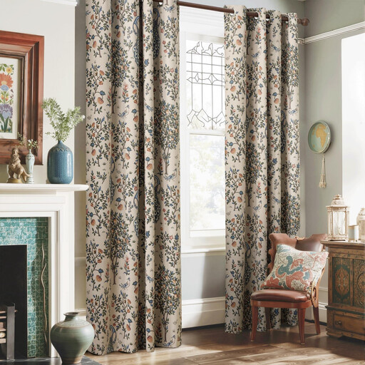 PONY DANCE Vintage Floral Printed Curtains
