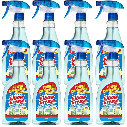 Elbow Grease Glass Cleaner With Vinegar 500ml x 8