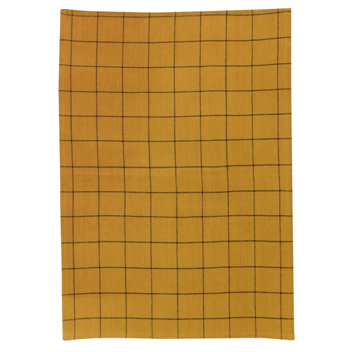 Kilia Checkered Linen-Cotton Tea Towel Bronze 50 X 70