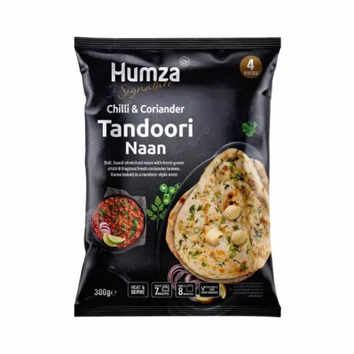 Humza Garlic and Coriander Tandoori Naan 300g 4pcs