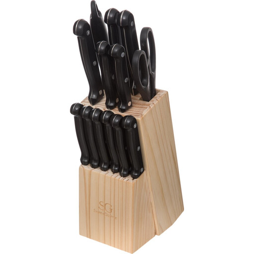 5five Stainless Steel Knife Set - 13-Piece, Includes Chef's Knife, Bread Knife, Steak Knives