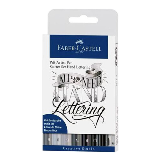 Faber-Castell Set of 8 Pitt Artist Chinese Ink Felt-Tip Pens for Calligraphy