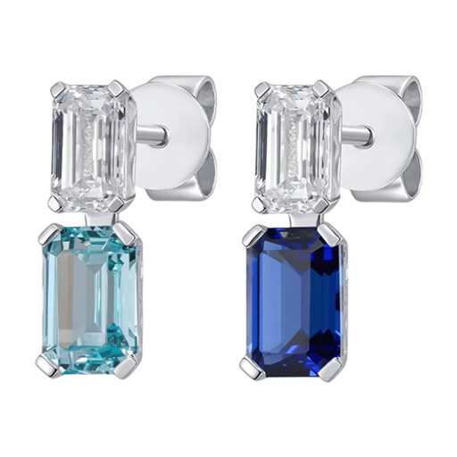 ALAIN MICHAL Illume Double Stone Earrings with Paraiba Lab Diamond