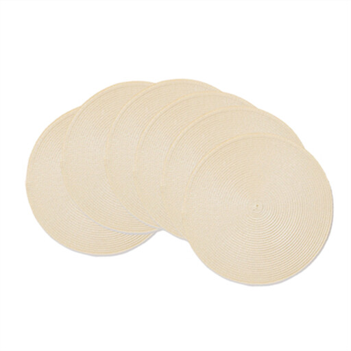 PP Round Placemat Zhongyuan Pearl Rice, Set of 6 Round Braided Placemats