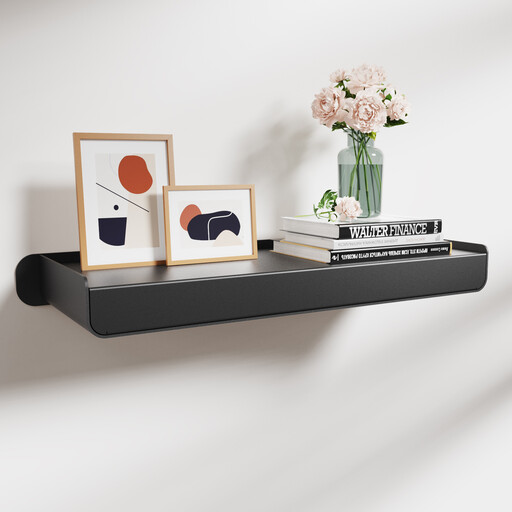 KAPANOU black all-metal floating shelf