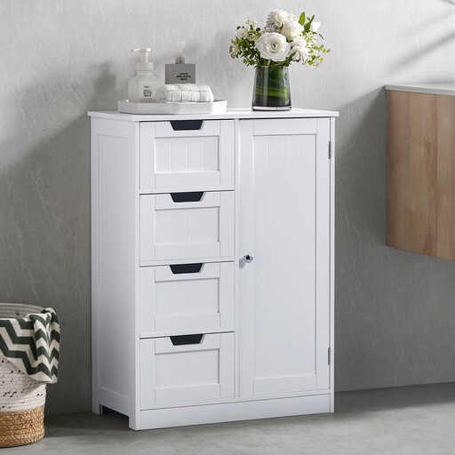 Bath Vida Priano 4 Drawer 1 Door Unit in white