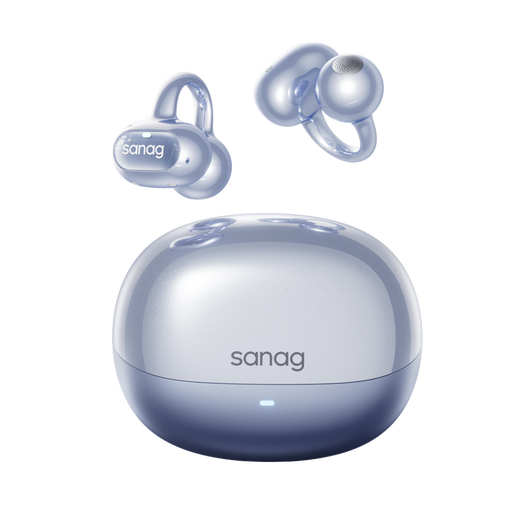 Sanag S8S Ultra Ear Clip Bluetooth Headphones Bone Conduction Concept Open-Back Hanging Ear AI Sports Headphones