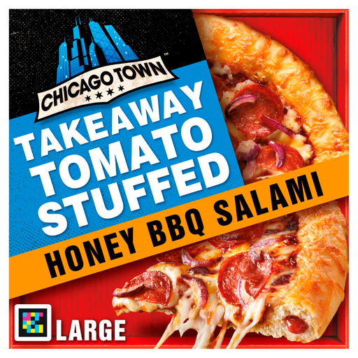 Chicago Town Takeaway Stuffed Crust Sweet Honey BBQ Salami Pizza 635g