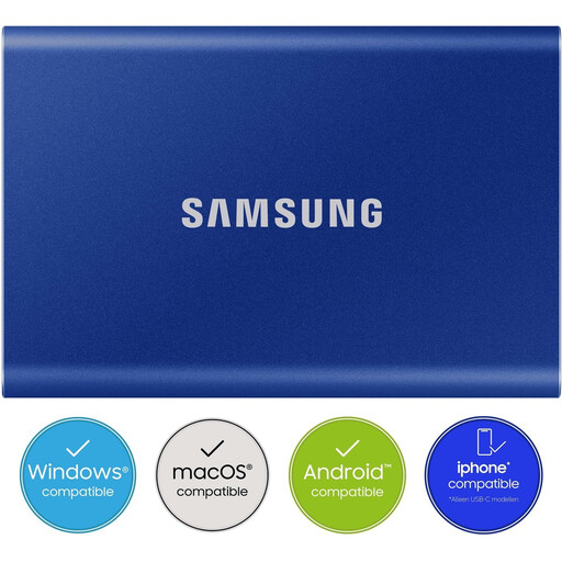 Samsung Portable SSD T7 2TB USB Type-C 3.2 Gen 2 (3.1 Gen 2) Blue
