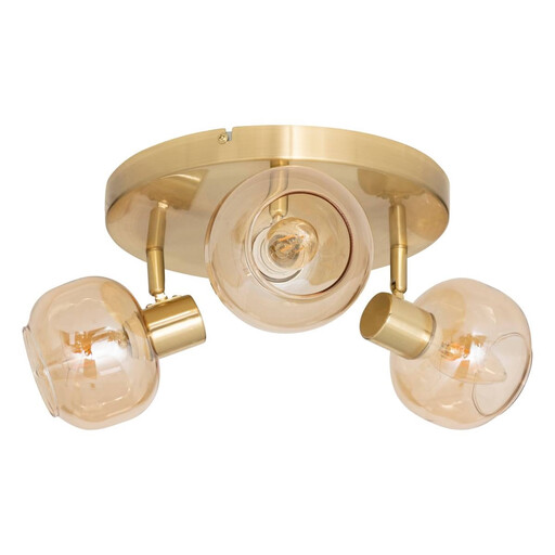 Atmosphera Pilia Ceiling Light with three adjustable spots made of amber glass