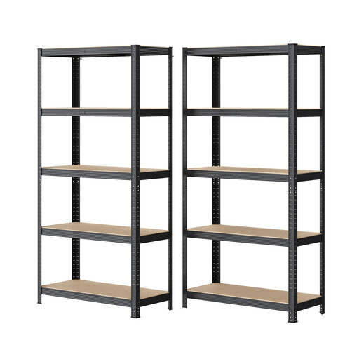 JOYFURNOS 2-Pack Grey Heavy-Duty Steel Shelving Units