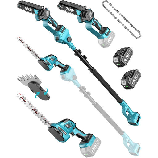 SEESII 6-in-1 Mini Chain Saw & Battery Heck Cutter Set