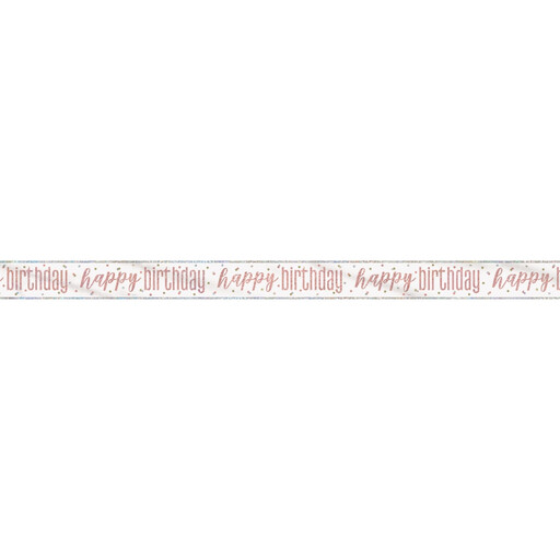 Unique Glitz Rose Gold Happy Birthday Banner