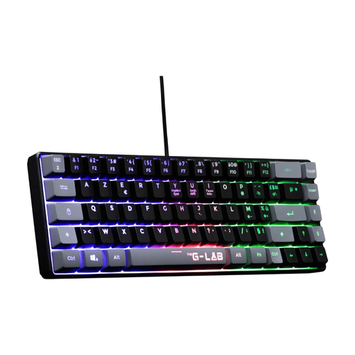 THE G-LAB Keyz Hydrogen Wired Semi-Mechanical RGB Gaming Keyboard 60% - AZERTY