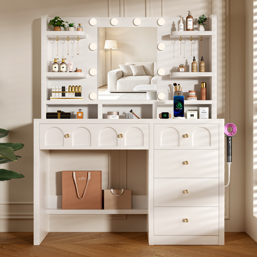 GTIMEX: Lexzurn-Serie Makeup Desk with Mirror and LED Lighting