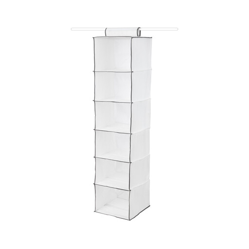COMPACTOR Life 6-Tier Hanging Shelf, White and Grey