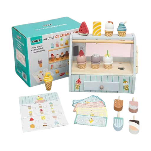 Rilso Children's Wooden Toy Ice Cream Shop Set Role Play Toy