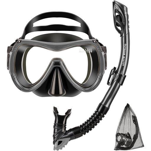 OutdoorMaster Mobula adult mask and snorkel set, 2 pieces, grey