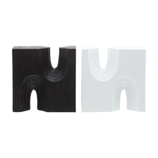 Premier Housewares Arched Design Set Of 2 Black And White Bookends